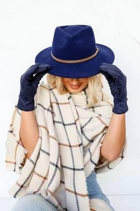Raindrop Fedora - Midnight Blue