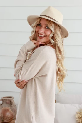 Raindrop Fedora - Oatmeal