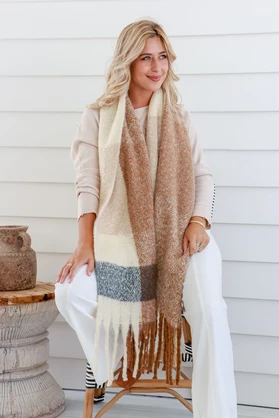 Comfort Scarf - Black Camel