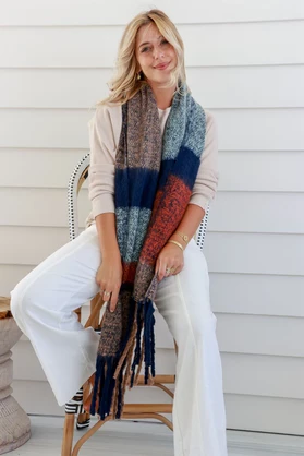 Comfort Scarf - Camel Navy (now named Camel Grey)