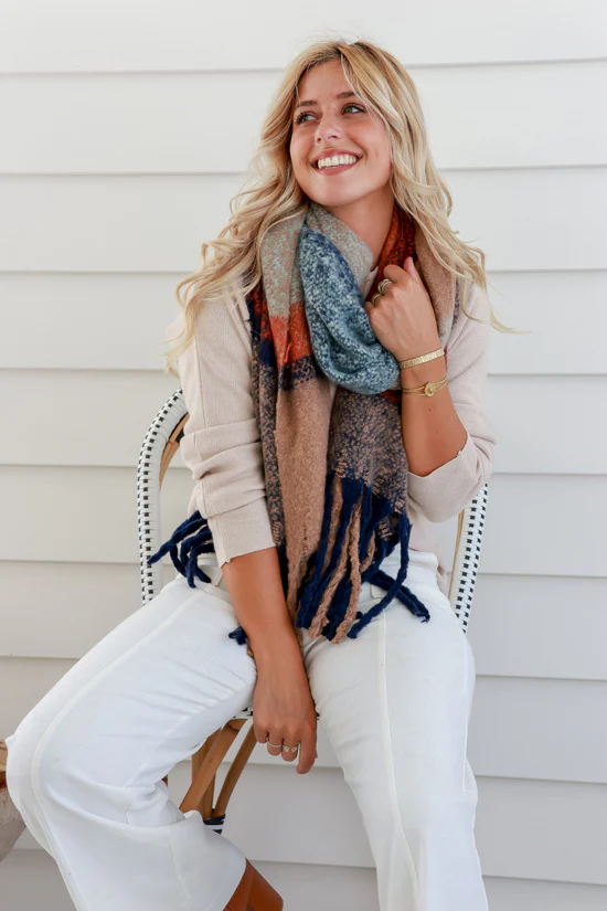 Comfort Scarf - Camel Navy (now named Camel Grey)