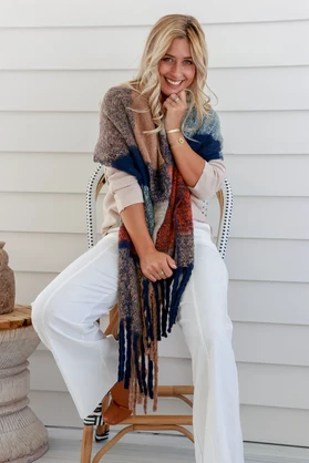 Comfort Scarf - Camel Navy (now named Camel Grey)