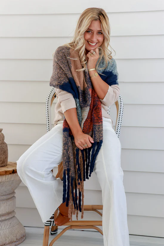 Comfort Scarf - Camel Navy (now named Camel Grey)