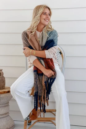 Comfort Scarf - Camel Navy (now named Camel Grey)