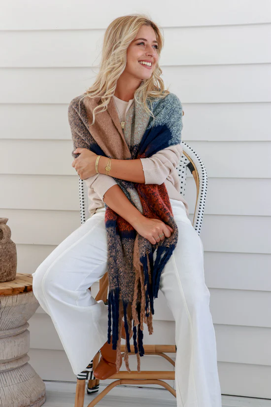 Comfort Scarf - Camel Navy (now named Camel Grey)