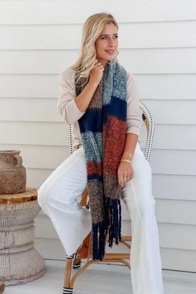 Comfort Scarf - Camel Navy (now named Camel Grey)