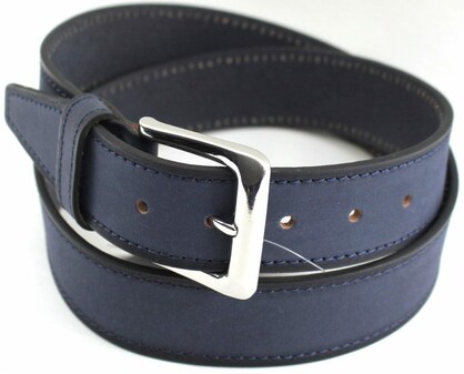 Navy Blue Full Grain Leather Men’s Belt 38mm width. Style 41024