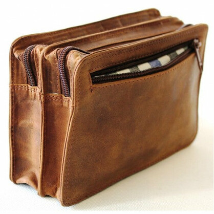 HIDE & CHIC FULL GRAIN HUNTER LEATHER MEN’S CLUTCH BAG. STYLE NO 52009