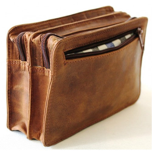 HIDE & CHIC FULL GRAIN HUNTER LEATHER MEN’S CLUTCH BAG. STYLE NO 52009