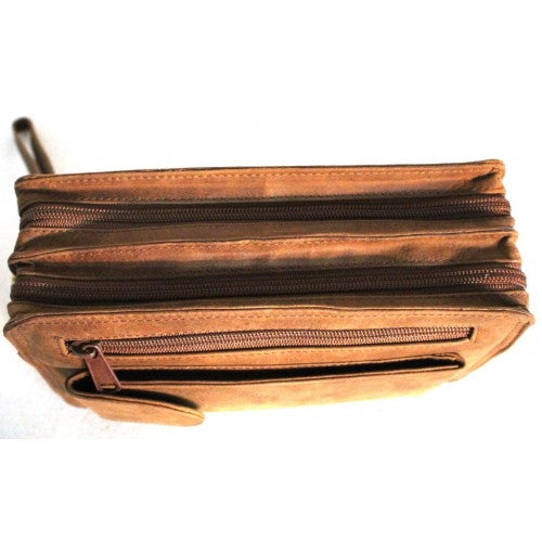 HIDE & CHIC FULL GRAIN HUNTER LEATHER MEN’S CLUTCH BAG. STYLE NO 52009