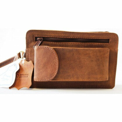 HIDE & CHIC FULL GRAIN HUNTER LEATHER MEN’S CLUTCH BAG. STYLE NO 52009