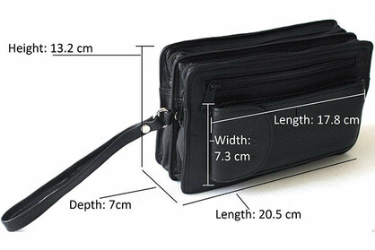 HIDE & CHIC FULL GRAIN HUNTER LEATHER MEN’S CLUTCH BAG. STYLE NO 52009