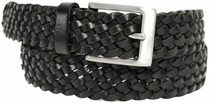 QUALITY FULL GRAIN GENUINE LEATHER BRAIDED BELT. STYLE NO: 41027 HIDE & CHIC