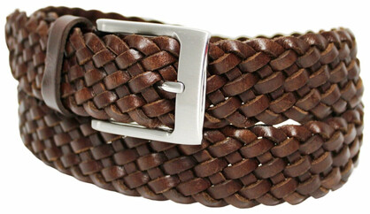 QUALITY FULL GRAIN GENUINE LEATHER BRAIDED BELT. STYLE NO: 41027 HIDE & CHIC
