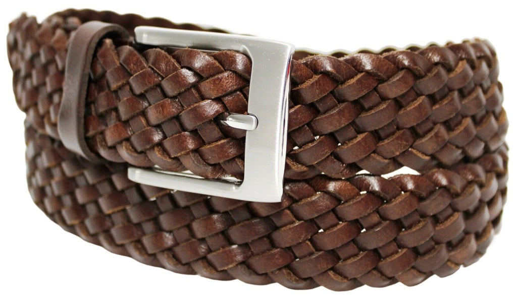QUALITY FULL GRAIN GENUINE LEATHER BRAIDED BELT. STYLE NO: 41027 HIDE & CHIC