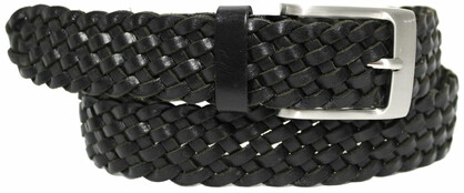 QUALITY FULL GRAIN GENUINE LEATHER BRAIDED BELT. STYLE NO: 41027 HIDE & CHIC