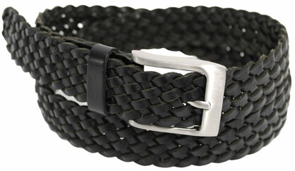QUALITY FULL GRAIN GENUINE LEATHER BRAIDED BELT. STYLE NO: 41027 HIDE & CHIC