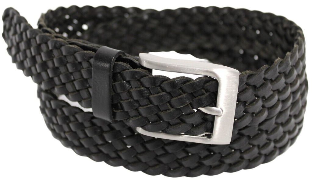 QUALITY FULL GRAIN GENUINE LEATHER BRAIDED BELT. STYLE NO: 41027 HIDE & CHIC