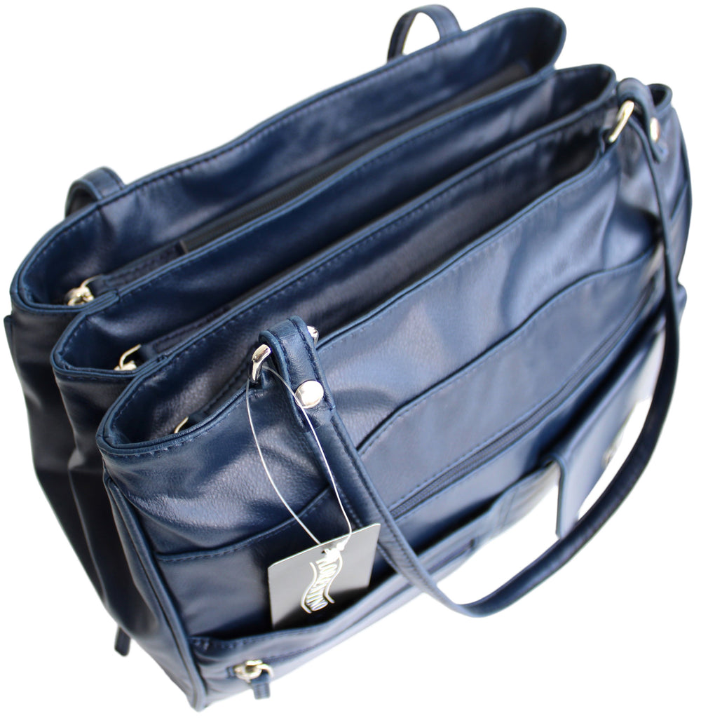 MULTI COMPARTMENT HANDBAG WITH SHOULDER STRAPS. STYLE NO: 4291.