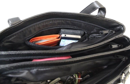 MULTI COMPARTMENT HANDBAG WITH SHOULDER STRAPS. STYLE NO: 4291.