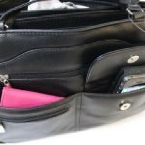 MULTI COMPARTMENT HANDBAG WITH SHOULDER STRAPS. STYLE NO: 4291.