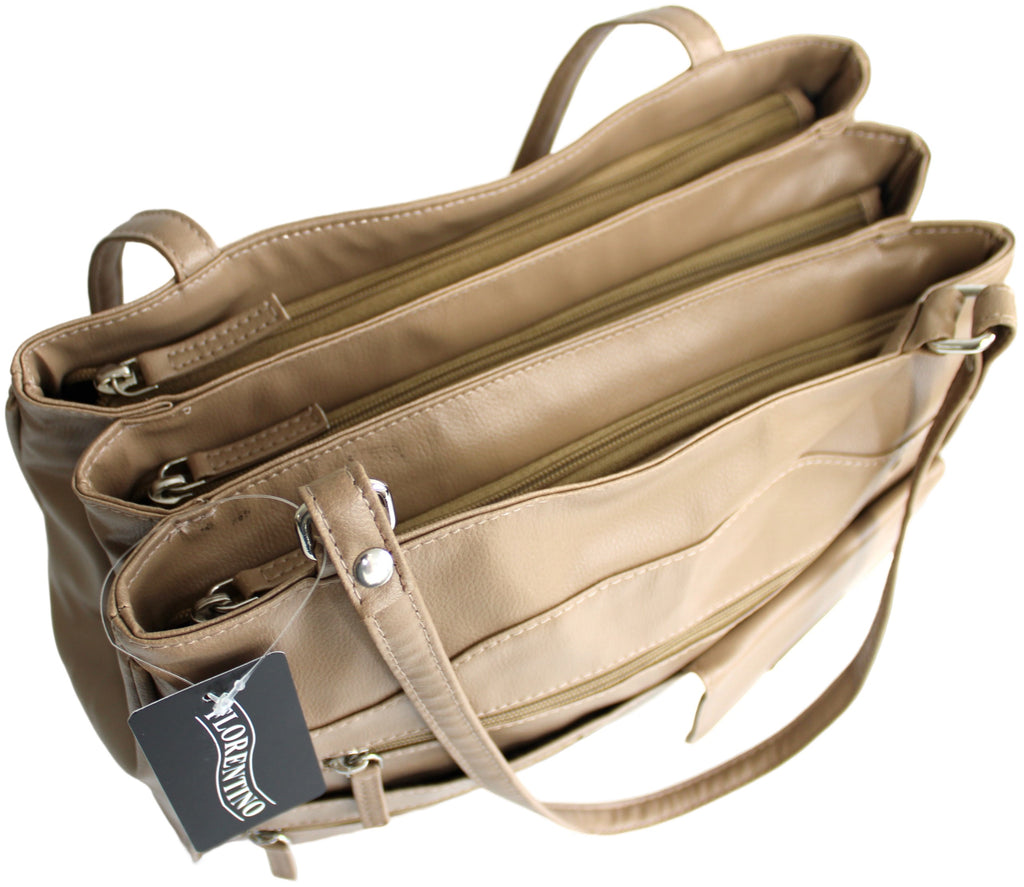 MULTI COMPARTMENT HANDBAG WITH SHOULDER STRAPS. STYLE NO: 4291.