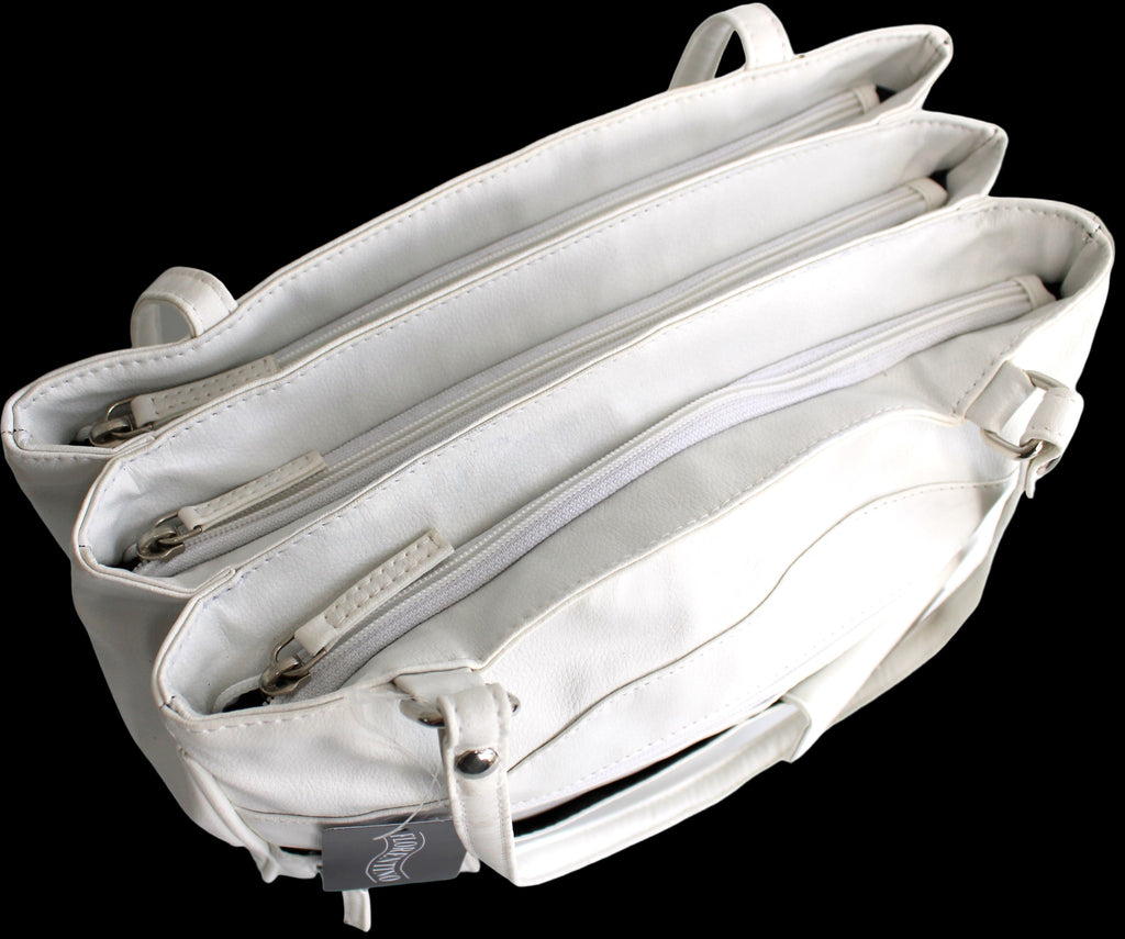 MULTI COMPARTMENT HANDBAG WITH SHOULDER STRAPS. STYLE NO: 4291.