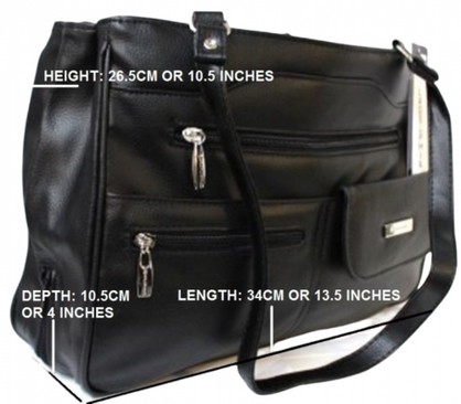 MULTI COMPARTMENT HANDBAG WITH SHOULDER STRAPS. STYLE NO: 4291.