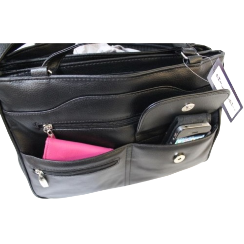 MULTI COMPARTMENT HANDBAG WITH SHOULDER STRAPS. STYLE NO: 4291.