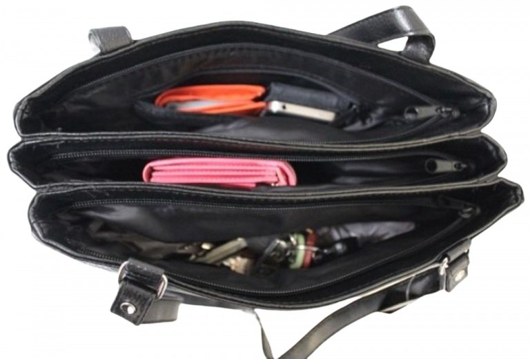 MULTI COMPARTMENT HANDBAG WITH SHOULDER STRAPS. STYLE NO: 4291.