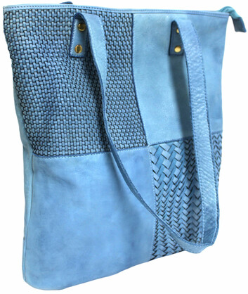 LEATHER HANDBAG - SHOULDER BAG WITH ADJUSTABLE STRAP. STYLE: 1661.