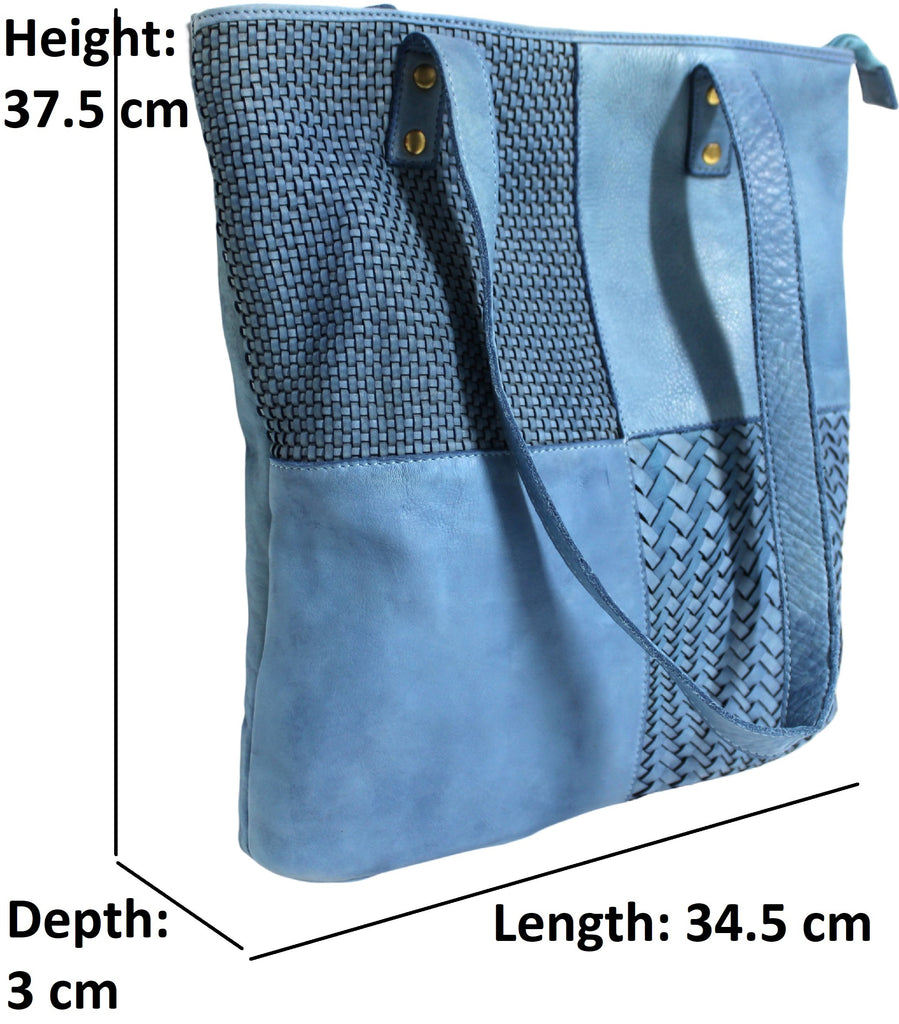 LEATHER HANDBAG - SHOULDER BAG WITH ADJUSTABLE STRAP. STYLE: 1661.