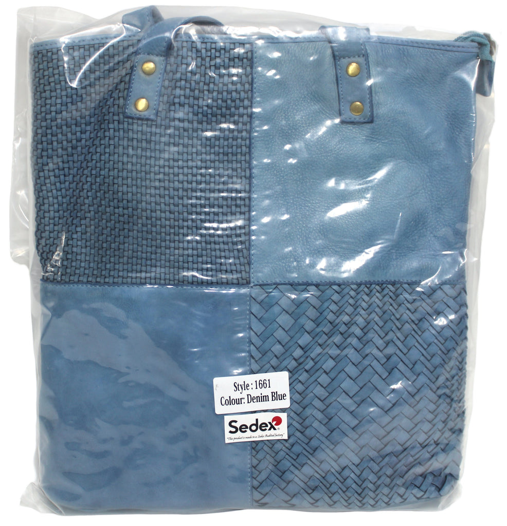 LEATHER HANDBAG - SHOULDER BAG WITH ADJUSTABLE STRAP. STYLE: 1661.