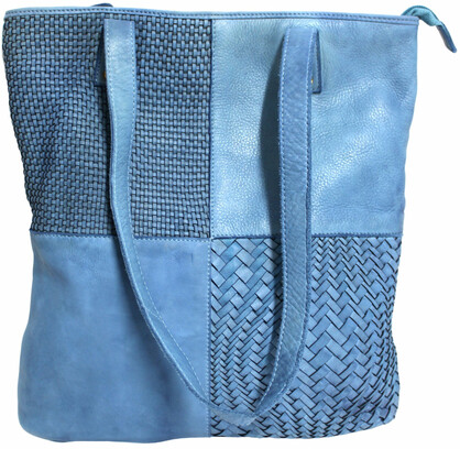 LEATHER HANDBAG - SHOULDER BAG WITH ADJUSTABLE STRAP. STYLE: 1661.