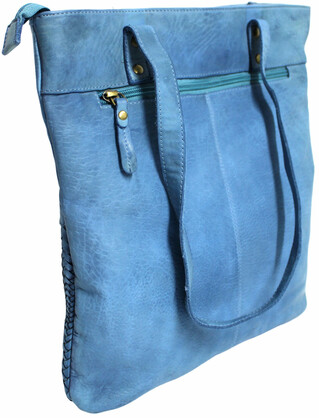 LEATHER HANDBAG - SHOULDER BAG WITH ADJUSTABLE STRAP. STYLE: 1661.