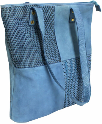 LEATHER HANDBAG - SHOULDER BAG WITH ADJUSTABLE STRAP. STYLE: 1661.