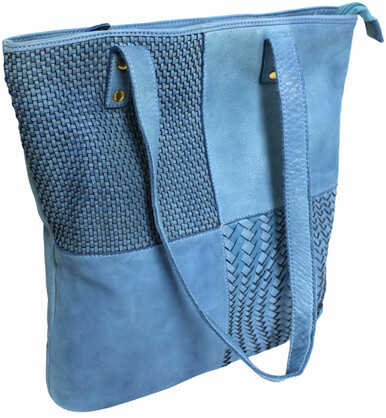 LEATHER HANDBAG - SHOULDER BAG WITH ADJUSTABLE STRAP. STYLE: 1661.