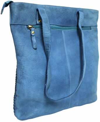 LEATHER HANDBAG - SHOULDER BAG WITH ADJUSTABLE STRAP. STYLE: 1661.