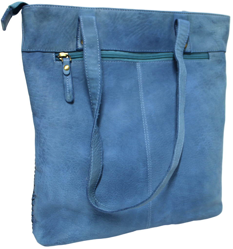 LEATHER HANDBAG - SHOULDER BAG WITH ADJUSTABLE STRAP. STYLE: 1661.