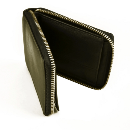 RFID Lined Cow Hide Leather Wallet Style 11011 Black