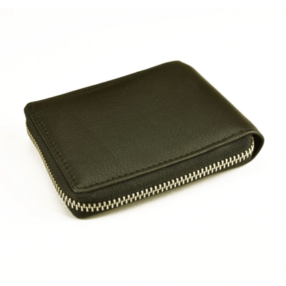 RFID Lined Cow Hide Leather Wallet Style 11011 Black