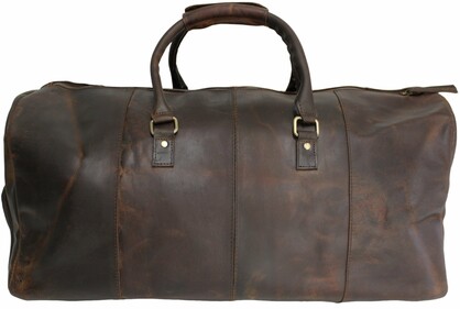 Quality Full Grain Genuine Leather Travel Bag with Adjustable Shoulder Strap. Style No. 81005