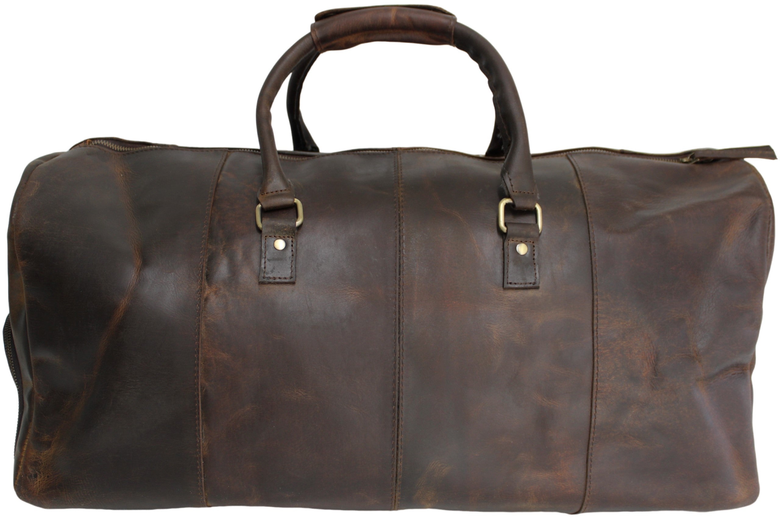 Quality Full Grain Genuine Leather Travel Bag with Adjustable Shoulder Strap. Style No. 81005