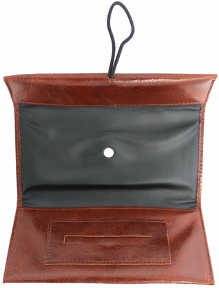 Quality Full Grain Leather Tobacco Pouch. Colour: Brandy. Style No: 12037