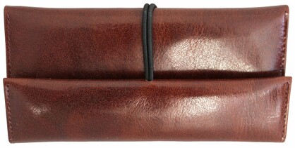 Quality Full Grain Leather Tobacco Pouch. Colour: Brandy. Style No: 12037