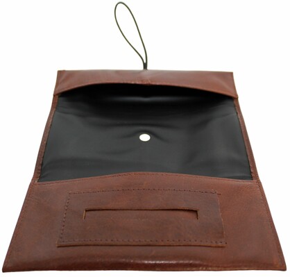 Quality Full Grain Leather Tobacco Pouch. Colour: Brandy. Style No: 12037