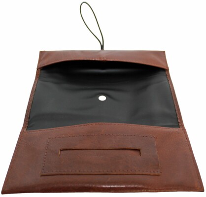 Quality Full Grain Leather Tobacco Pouch. Colour: Brandy. Style No: 12037