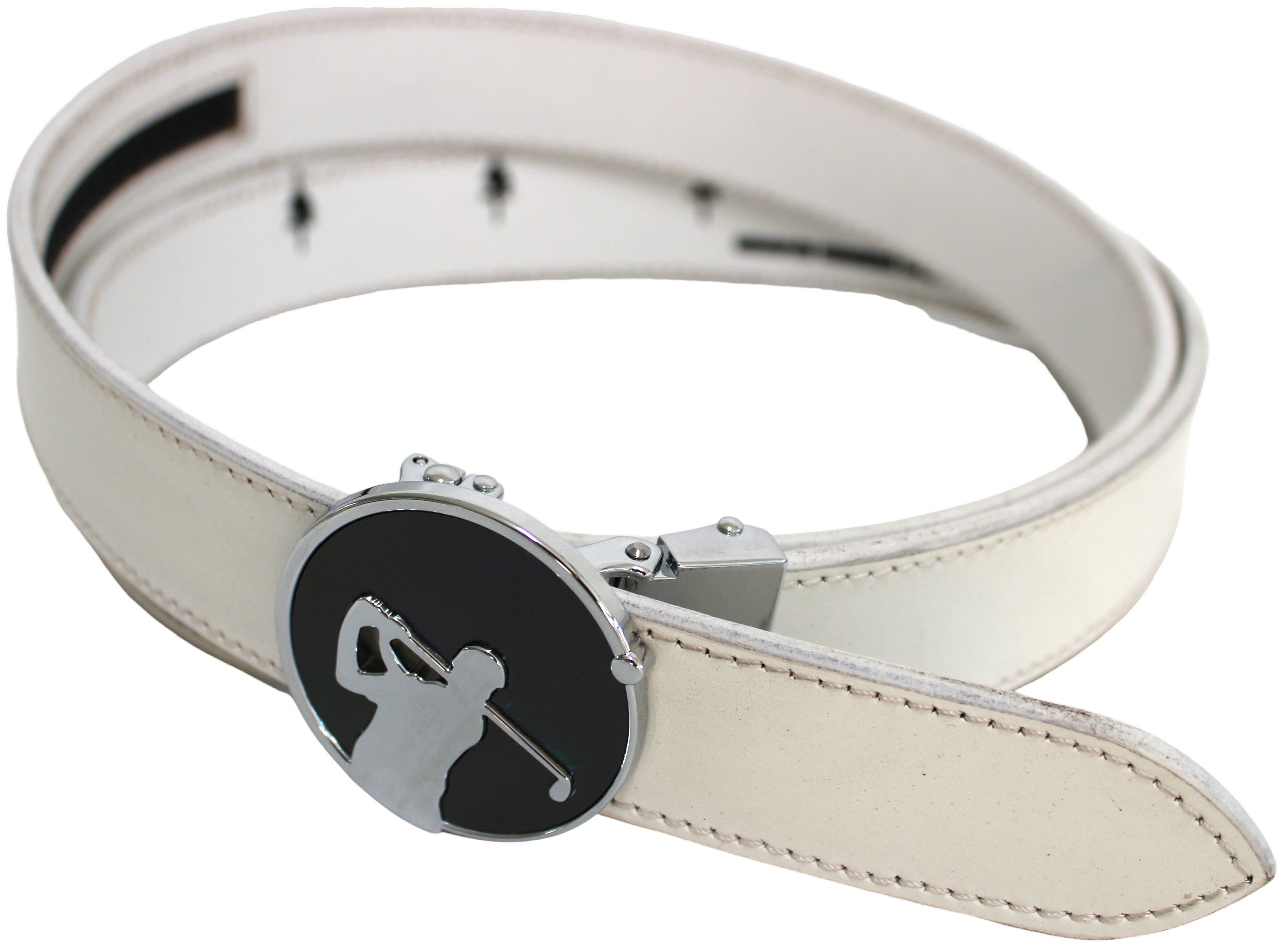 Quality Full Grain Leather Golf Belt. Colour: White. Style: 41044