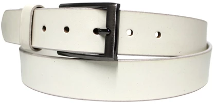 Quality Full Grain Leather Belt. Colour: White. Style No: 41011