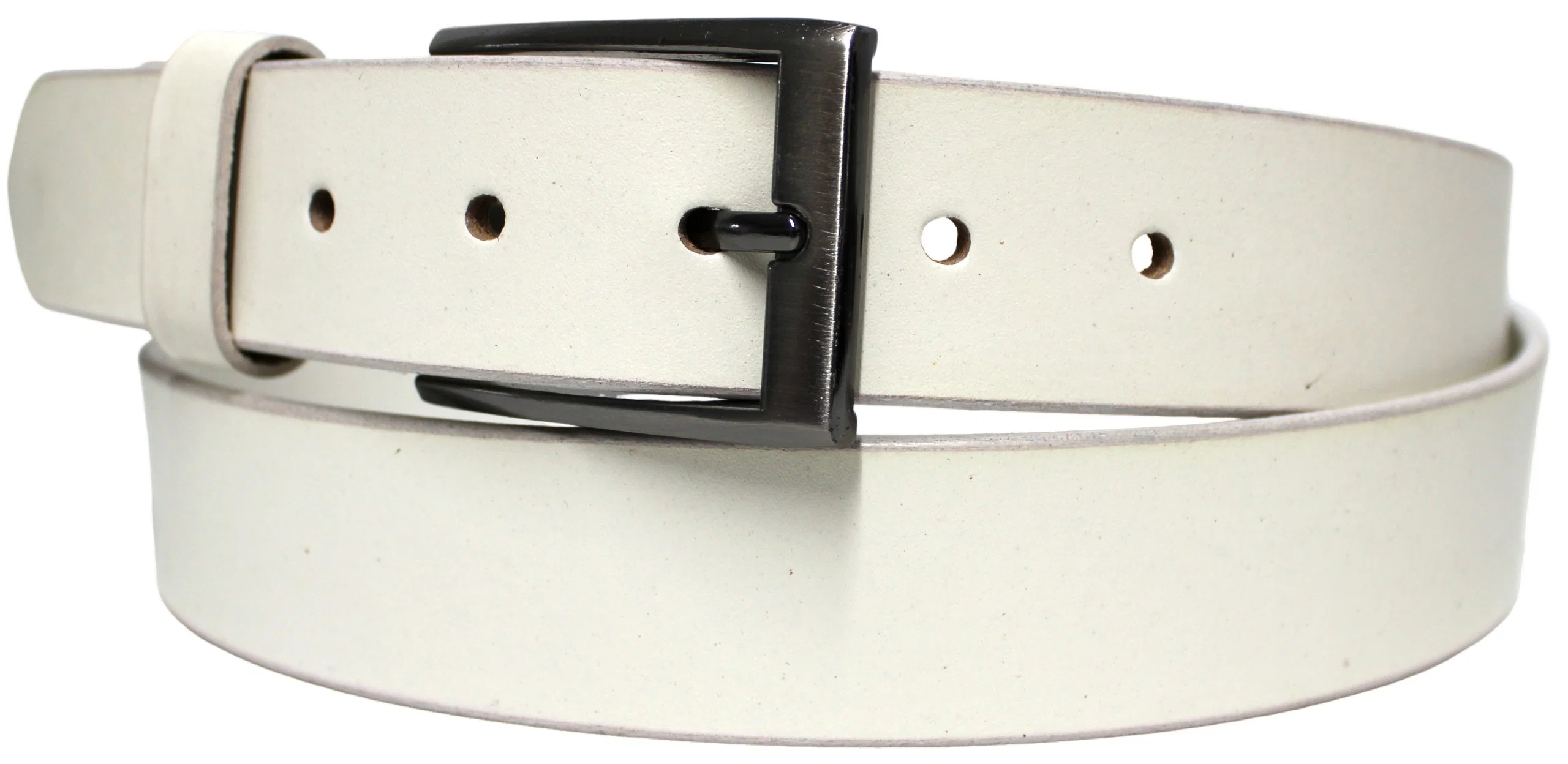 Quality Full Grain Leather Belt. Colour: White. Style No: 41011